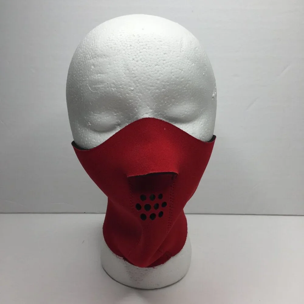 Vintage 80s Adult Red Neoprene Ski Face Mask Snowboard Snow Size Medium